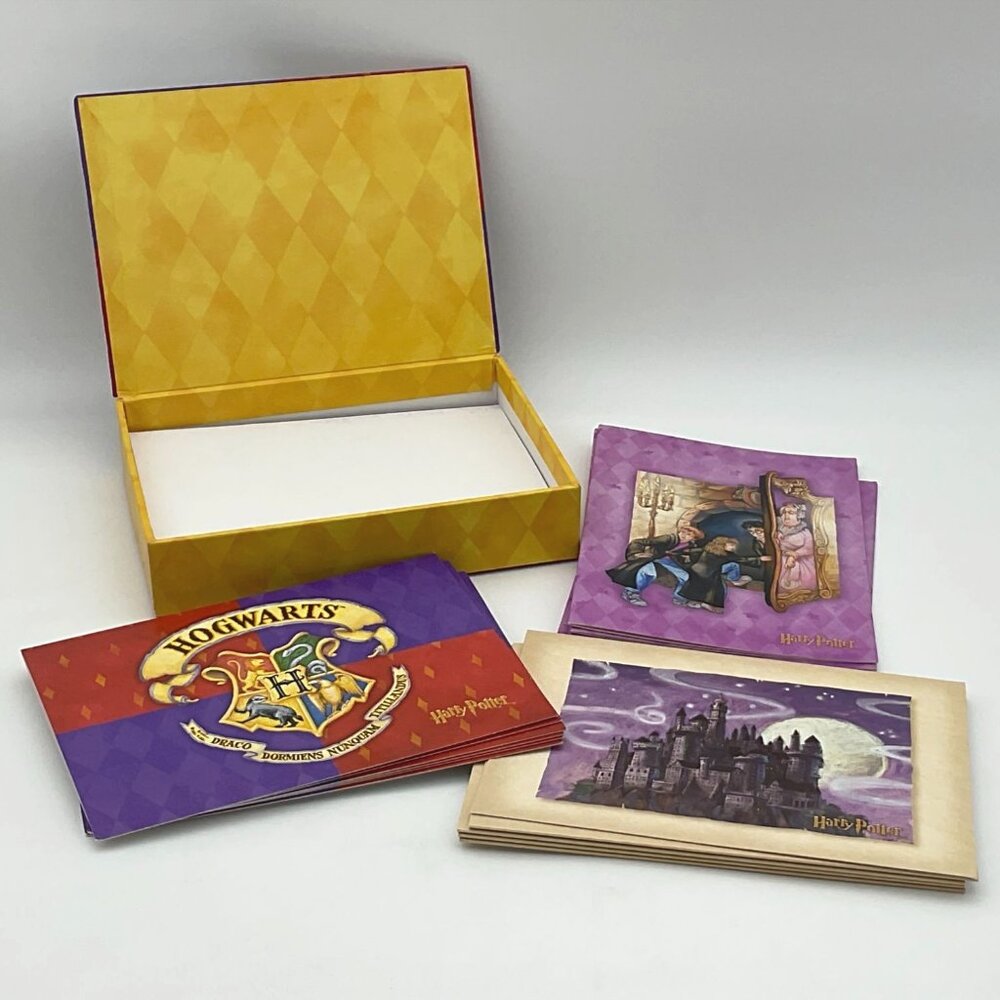 Harry Potter Collection of VTG Notecards & Envelopes in Box Missing 1 Card
